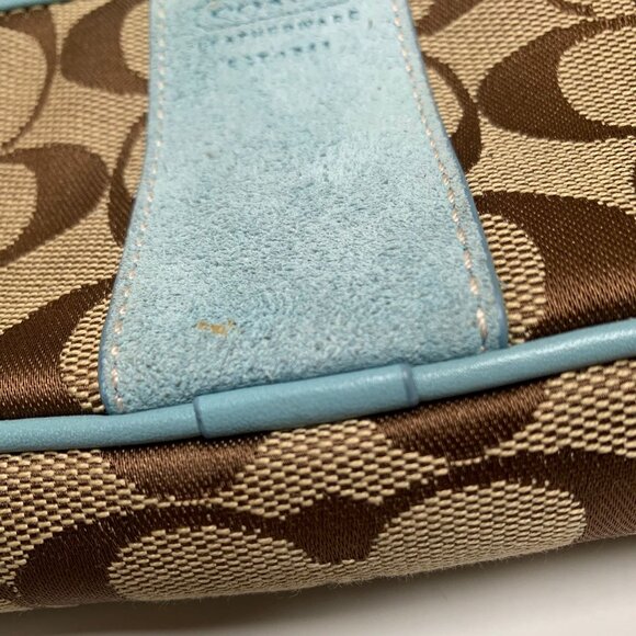 Rare Vintage Coach Blue Suede and Logo Fabric Belt bag - Picture 6 of 12